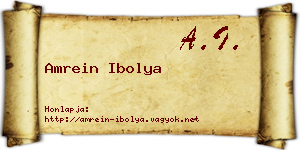 Amrein Ibolya névjegykártya